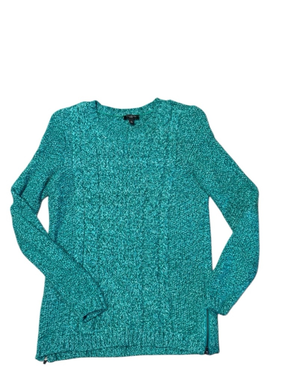 Talbots green  Cable Knit Sweater sp merino wool blend